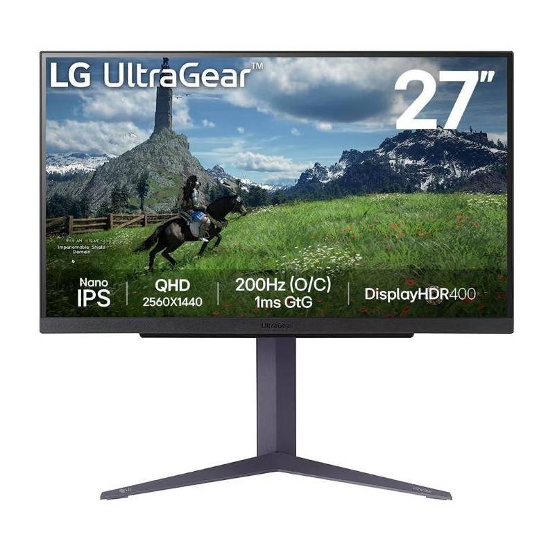 LCD Monitor LG 27" Panel IPS 2560x1440 16:9 180Hz 1 ms Pivot Height adjustable Tilt Colour Black 27GS85Q-B