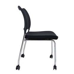 Guest chair VICKI with castors, black