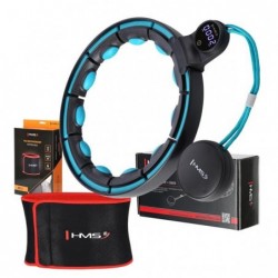 SET HULA HOOP MAGNETIC BLACK/TURQUOISE HHM17 WITH WEIGHT + COUNTER HMS + WAIST SUPPORT BR163 RED