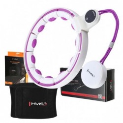 SET HULA HOOP MAGNETIC WHITE/VIOLET HHM17 WITH WEIGHT + COUNTER HMS + WAIST SUPPORT BR163 RED