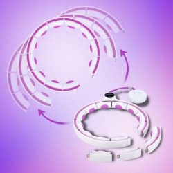 SET HULA HOOP MAGNETIC WHITE/VIOLET HHM17 WITH WEIGHT + COUNTER HMS + WAIST SUPPORT BR163 RED