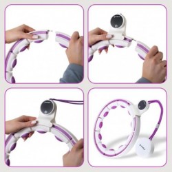 SET HULA HOOP MAGNETIC WHITE/VIOLET HHM17 WITH WEIGHT + COUNTER HMS + WAIST SUPPORT BR163 RED