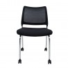 Guest chair VICKI with castors, black