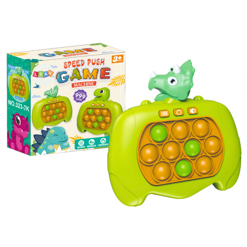 Pop-It Arcade Game Console 999 Levels Dinosaur Green A