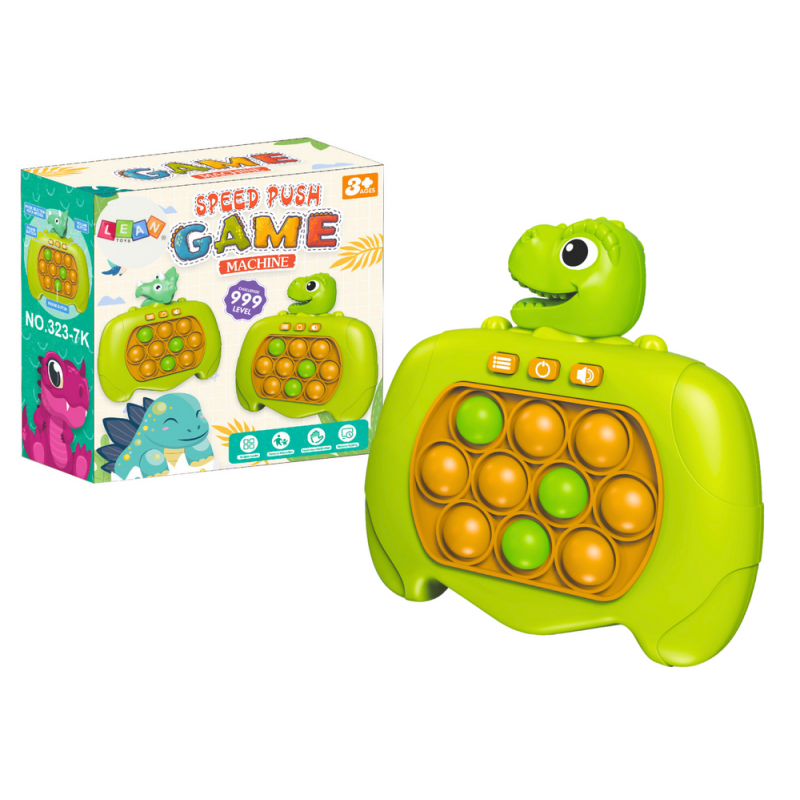 Pop-It Arcade Game Console 999 Levels Dinosaur Green B