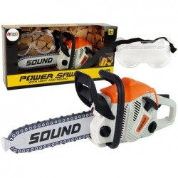 Chainsaw with moving chain + safety goggles  Realistic look and sounds ! QL91845