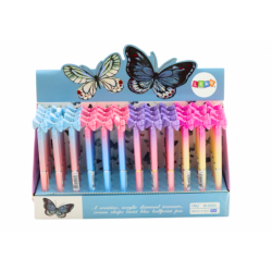 Pen with Bow Colorful Blue Refill 0.7mm Mix