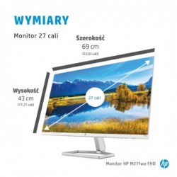 HP M27fwa 68.6 cm (27") 1920 x 1080 pixels Full HD LCD White, Silver