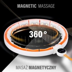 SET HULA HOOP MAGNETIC WHITE/ORANGE HHM21 WITH WEIGHT + COUNTER HMS + SLIMMING BELT BR1313