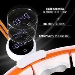 SET HULA HOOP MAGNETIC WHITE/ORANGE HHM21 WITH WEIGHT + COUNTER HMS + SLIMMING BELT BR1313