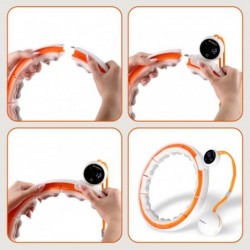 SET HULA HOOP MAGNETIC WHITE/ORANGE HHM21 WITH WEIGHT + COUNTER HMS + SLIMMING BELT BR1313