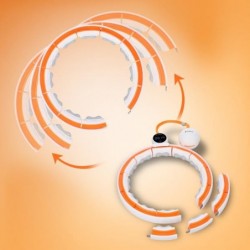 SET HULA HOOP MAGNETIC WHITE/ORANGE HHM21 WITH WEIGHT + COUNTER HMS + SLIMMING BELT BR1313