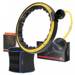 SET HULA HOOP MAGNETIC BLACK/YELLOW HHM21 WITH WEIGHT + COUNTER HMS + SLIMMING BELT BR1313