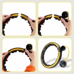 SET HULA HOOP MAGNETIC BLACK/YELLOW HHM21 WITH WEIGHT + COUNTER HMS + SLIMMING BELT BR1313