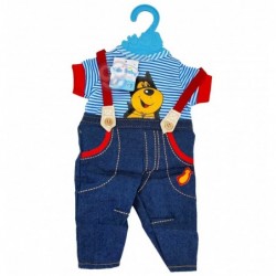 WOOPIE Clothes for a doll. Set of doggie bodysuit + dungarees 43-46 cm