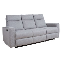 Recliner sofa 3-seater, manual, grey