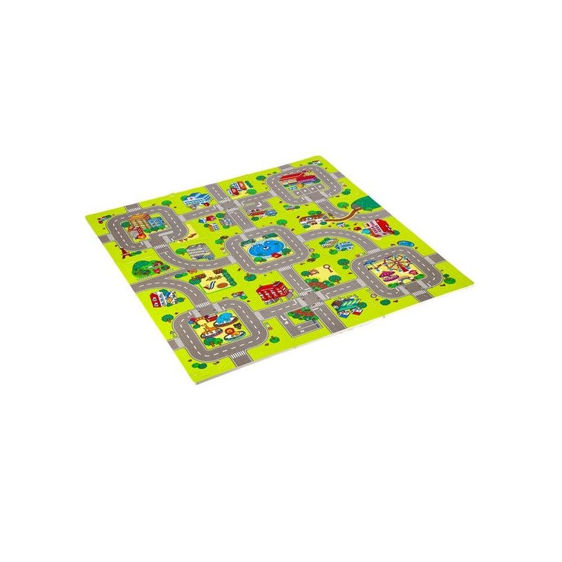 MD02 KID'S MAT PUZZLE CARS 9 ELEMENTS 90x90CM NILS FUN