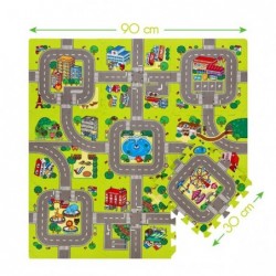 MD02 KID'S MAT PUZZLE CARS 9 ELEMENTS 90x90CM NILS FUN