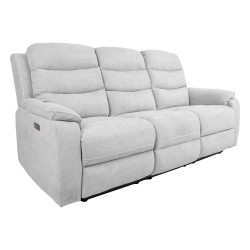 Recliner sofa MIMI 3-seater, electric, silver grey