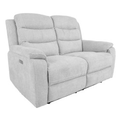 Recliner sofa MIMI 2-seater, electric, silver grey