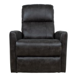 Recliner armchair DIEGO with swinging and rotating manual mechanism, grey