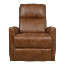 Recliner armchair DIEGO with swinging and rotating manual mechanism, cognac brown