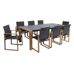 Garden furniture set DUISBURG table and 8 chairs