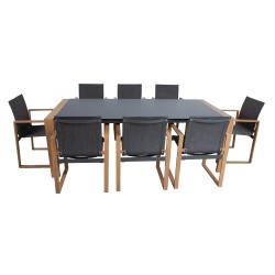 Garden furniture set DUISBURG table and 8 chairs