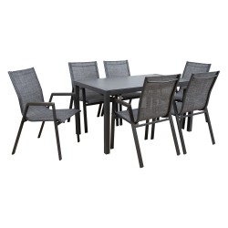 Garden furniture set DELGADO table and 6 chairs