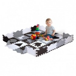 MD03 KIDS PLAYPEN PUZZLE MAT GRAY 36 ELEMENTS 120x120CM NILS FUN