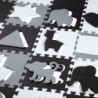 MD03 KIDS PLAYPEN PUZZLE MAT GRAY 36 ELEMENTS 120x120CM NILS FUN