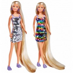SIMBA Doll Steffi Длинноволосая XXL Hair в платье с пайетками