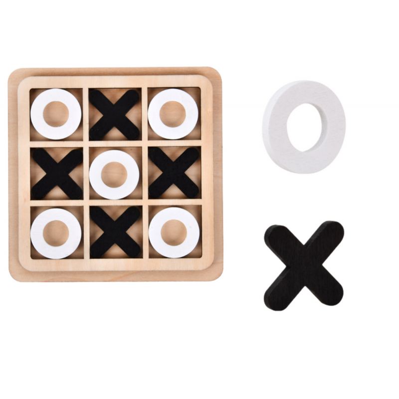 Tic Tac Toe Game Strategic Logic Wooden