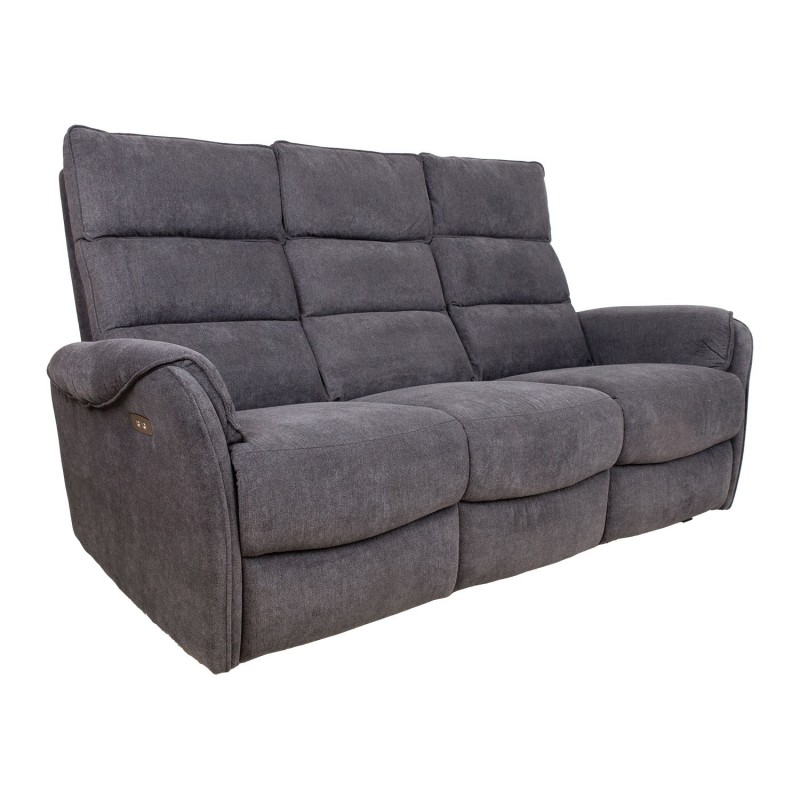 Recliner sofa BOWERS 3-seater, electric, bluish grey