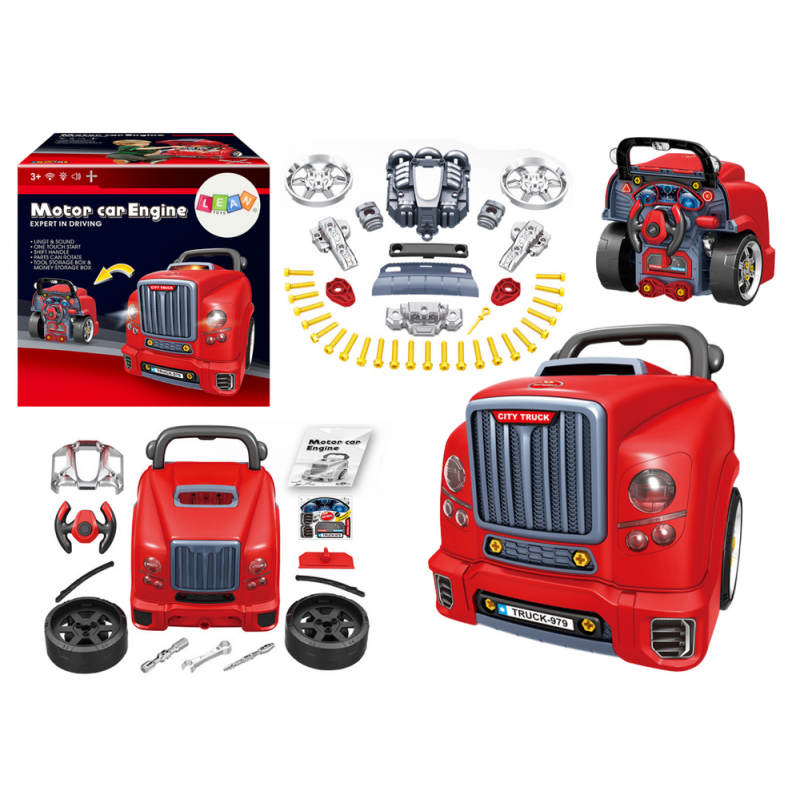 Truck Engine Disassembly DIY Kit Red Workshop