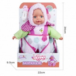 WOOPIE ROYAL Baby Doll for Children Ladybug 33 cm + Baby Carrier Akc.