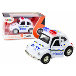 Classic Police Car 1:38 Drive Lights Sounds White