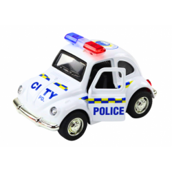 Classic Police Car 1:38 Drive Lights Sounds White