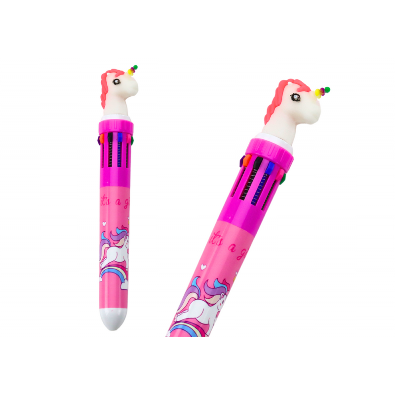 Multicolor Unicorn Automatic Pen 10 Pink