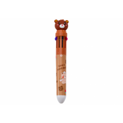 Multicolored Teddy Bear Automatic Pen 10 Brown