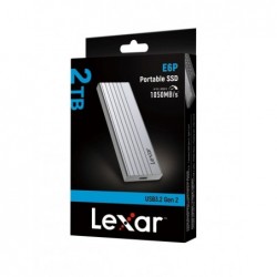 External SSD LEXAR E6P 2TB USB 3.2 Write speed 1000 MBytes/sec Read speed 1050 MBytes/sec LPAE06N002T-RNBNG