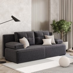 Sofa bed MUNICH with storage box, dark grey