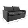 Sofa bed COLOGNE with storage box, dark grey