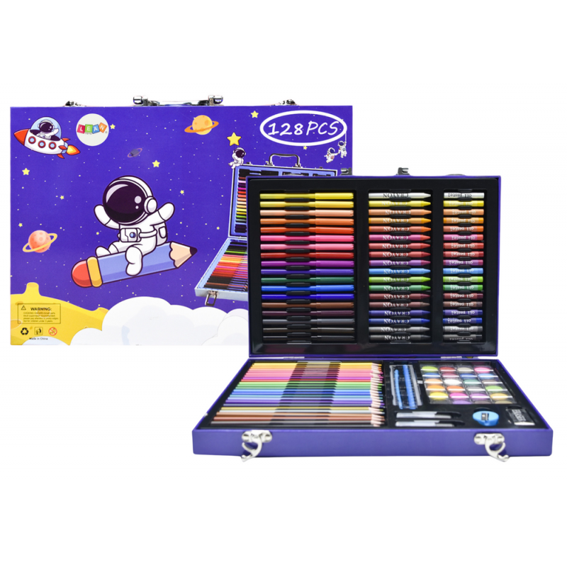 Art Set in a Suitcase with a Spaceman Blue 128 EL