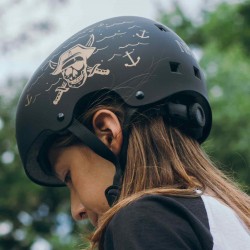 Helmet NKX Brain Saver Black/Gold Pirate