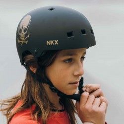 Helmet NKX Brain Saver Black/Gold Skull