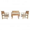 Garden furniture set FORTUNA table, bench and 2 chairs, acacia