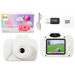 Camera For Kids Photos Recording Games Memory Card 64GB White