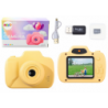 Camera For Kids Photos Recording Games Memory Card 64GB Yellow