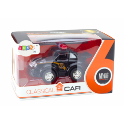 Classic Police Car 1:38 Drive Lights Sounds Black